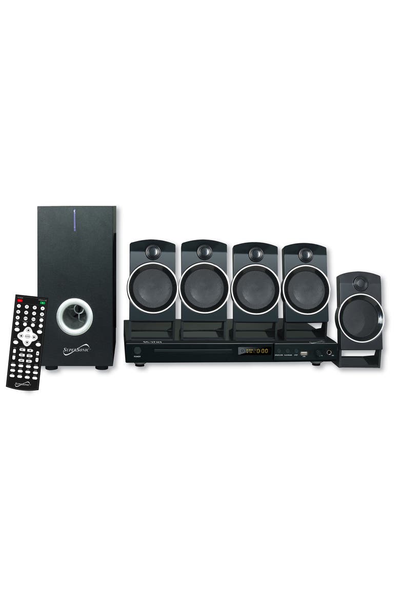 5.1 Channel DVD Home Theater System USB and Karaoke, Main, color, Black