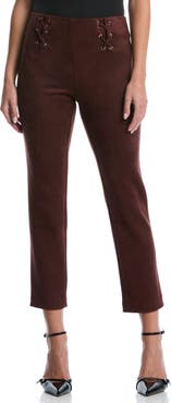 Laundry by Shelli Segal Lace-up Faux Suede Ankle Pants