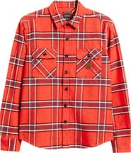 Brixton Bowery Standard Fit Plaid Heavyweight Cotton Flannel Button-Up Shirt