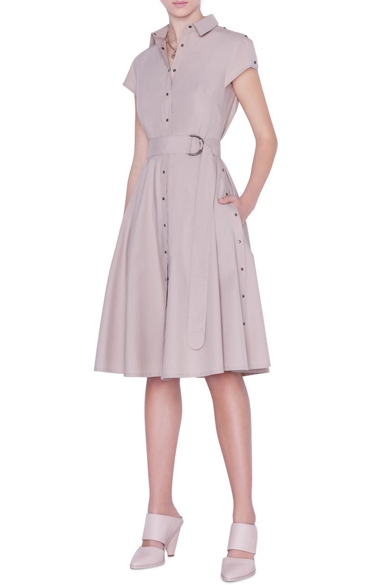 Akris punto Belted Cotton Shirtdress, Main, color, 