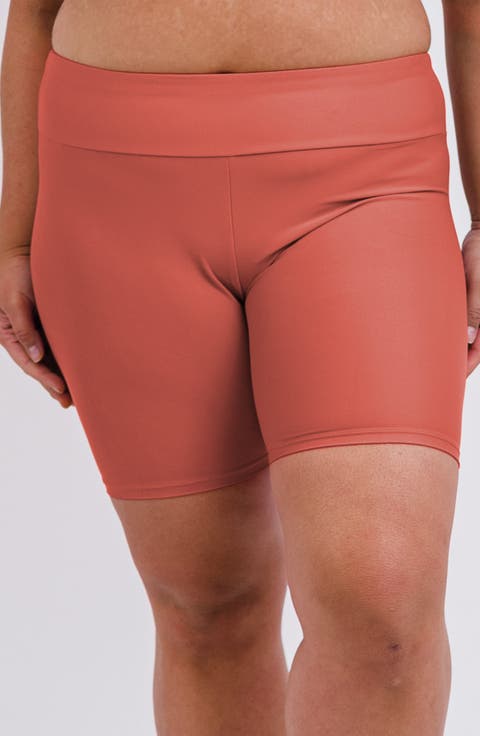 Plus Size Mid-Thigh Swim Shorts