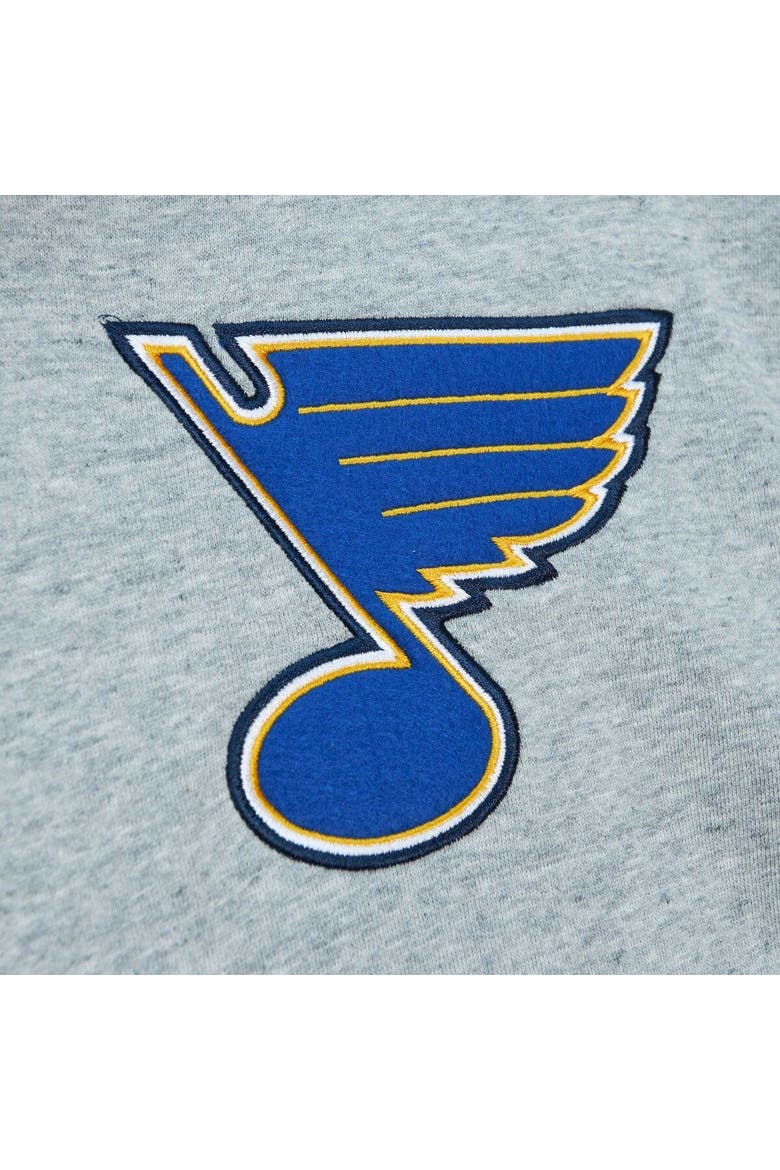Men's Mitchell & Ness  Heather Gray St. Louis Blues Classic French Terry Pullover Hoodie, Alternate, color, Heather Gray