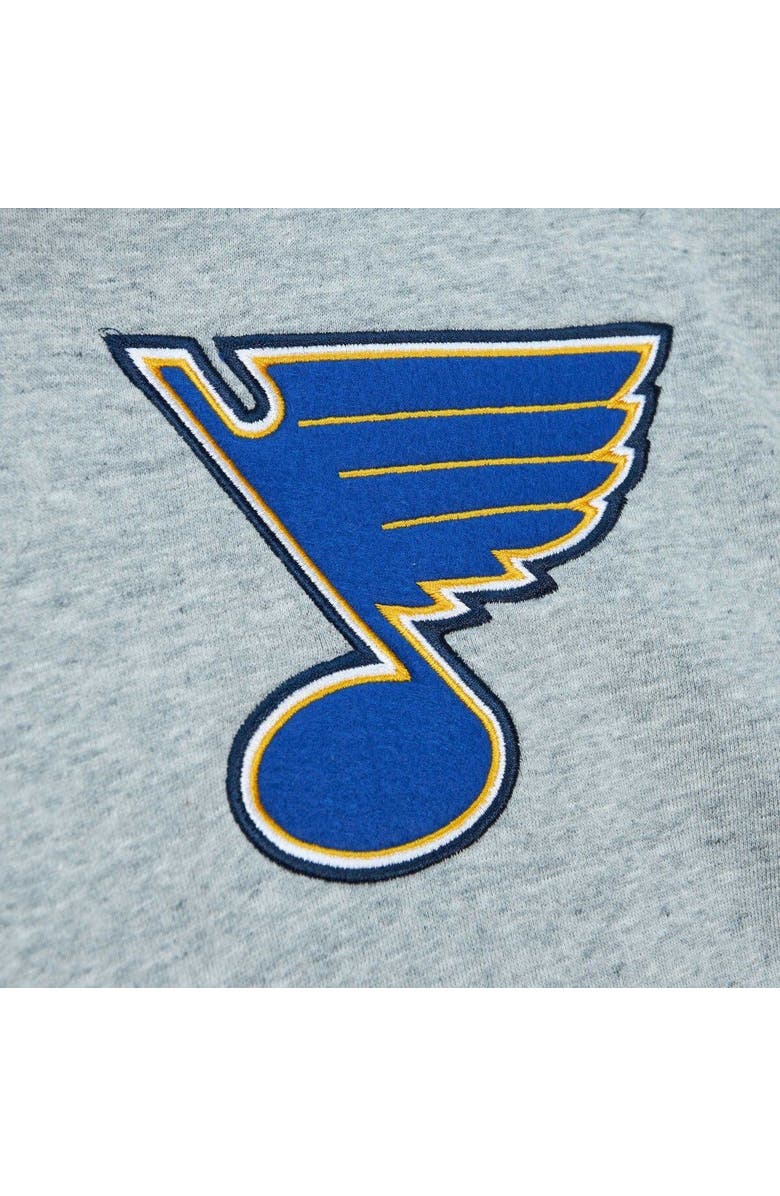 Mitchell & Ness Men's Mitchell & Ness Heather Gray St. Louis Blues Classic French Terry Pullover Hoodie, Alternate, color,