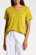Eileen Fisher Easy V-Neck Organic Cotton T-Shirt