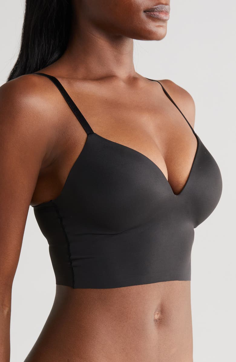 True & Co True Body Boost Longline Bralette, Alternate, color, Black