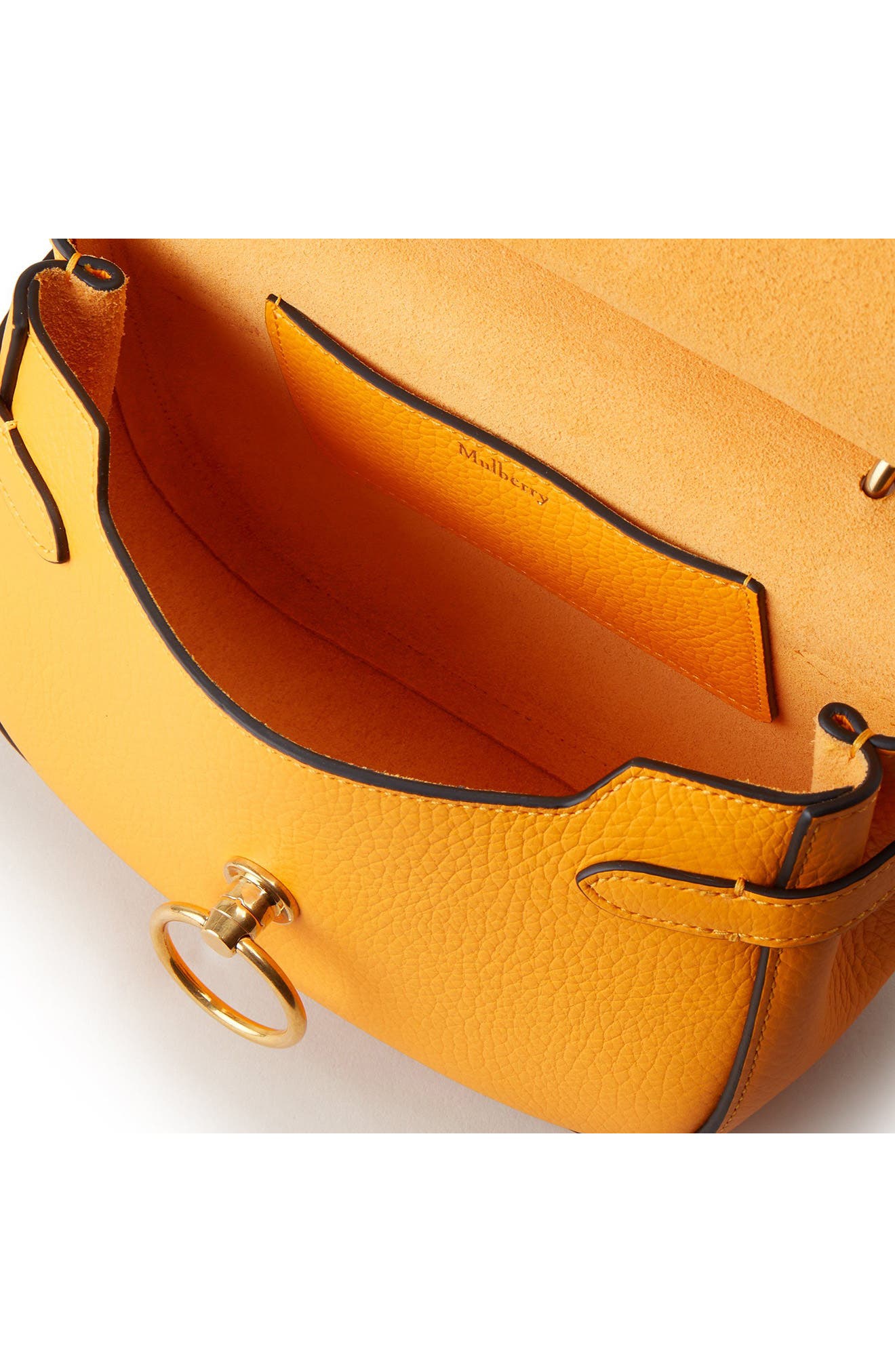 Mulberry Small Amberly Grained Leather Satchel, Alternate, color, Double Yellow