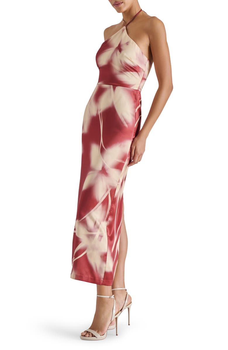 Steve Madden Oaklyn Floral Print Halter Dress, Alternate, color, Rust Multi