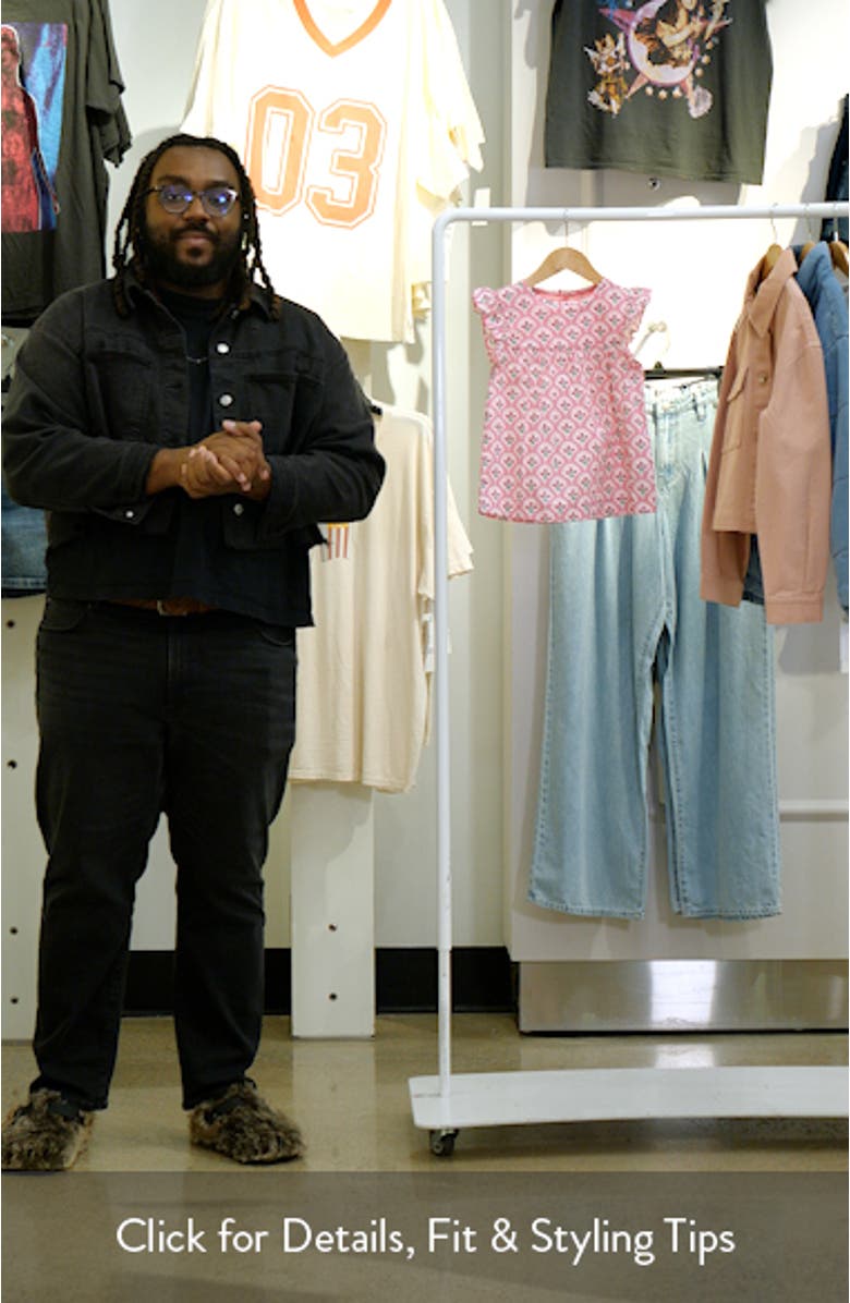 Kids' Juniper Floral Frill Sleeve Top, sales video thumbnail