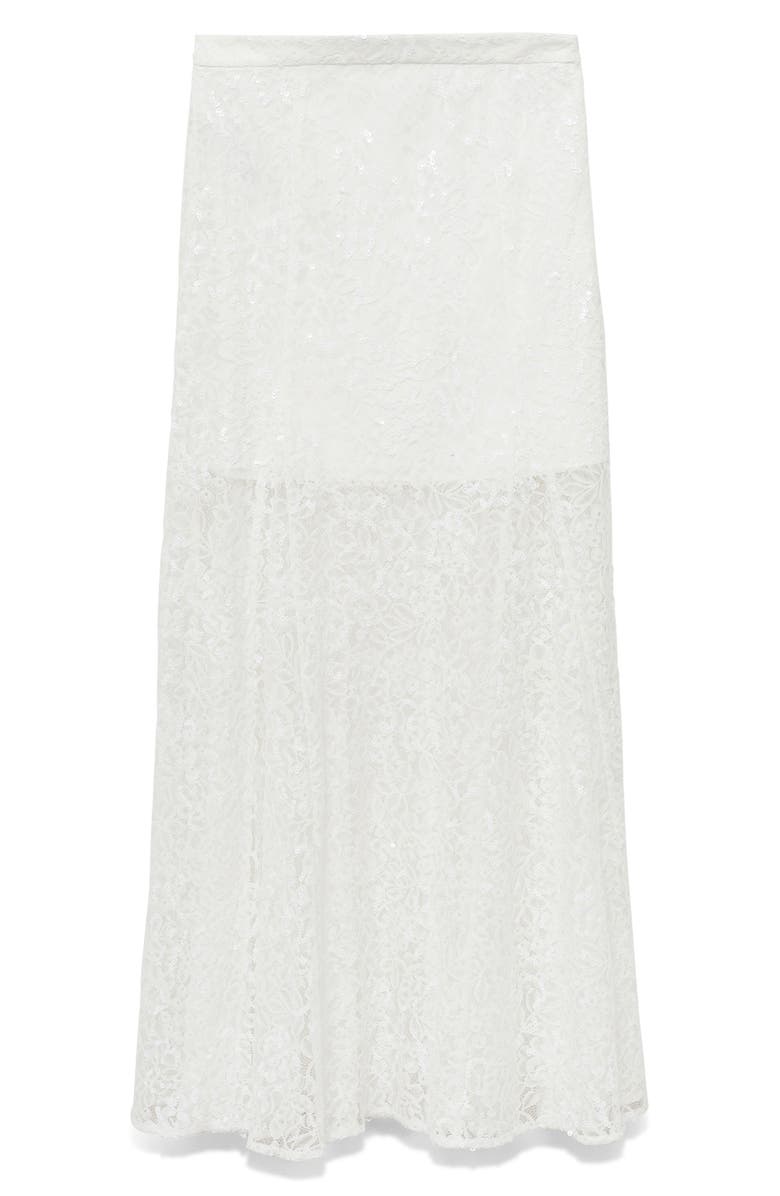 MANGO Lace Maxi Skirt, Main, color, White