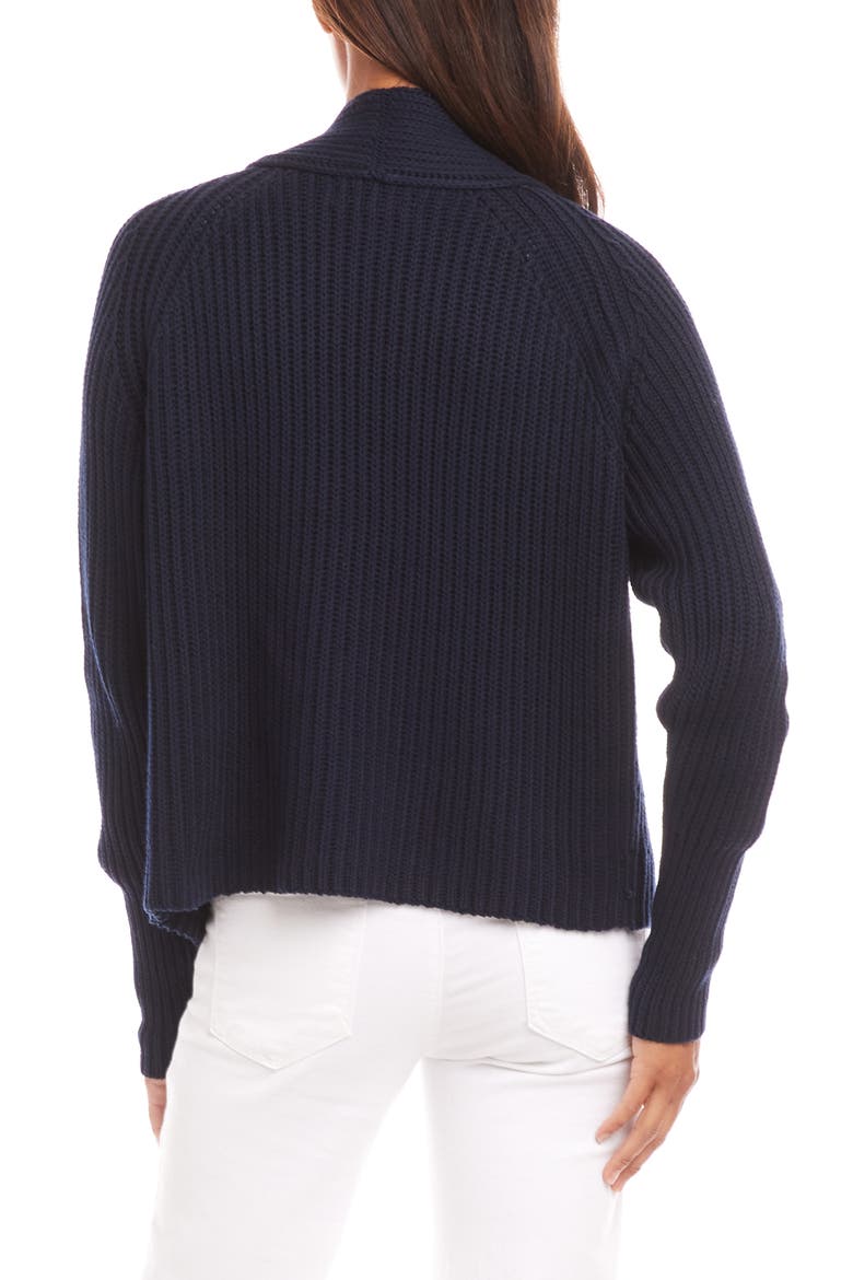 Rib Crop Cardigan, Alternate, color, NAVY