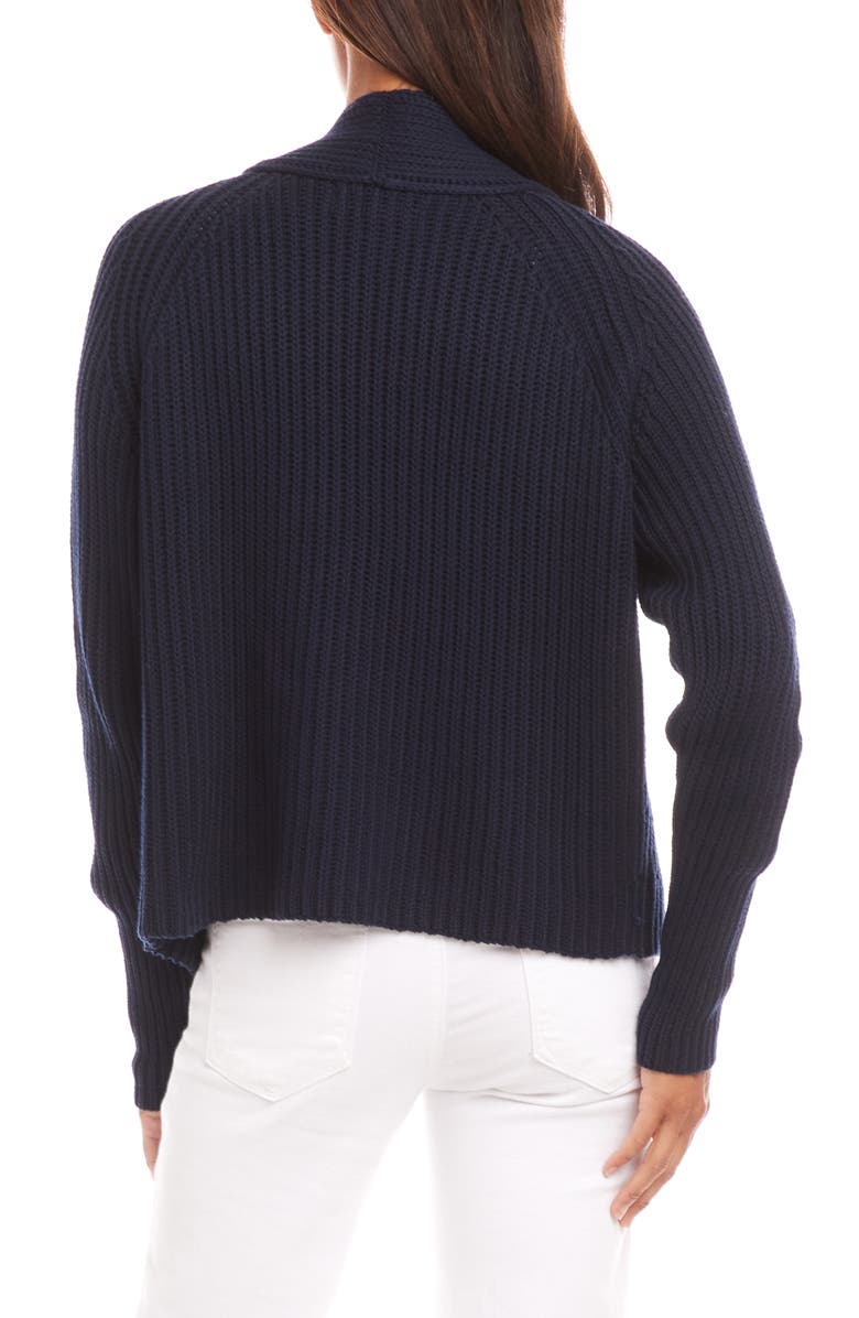 Karen Kane Open Front Rib Cardigan, Alternate, color, Navy