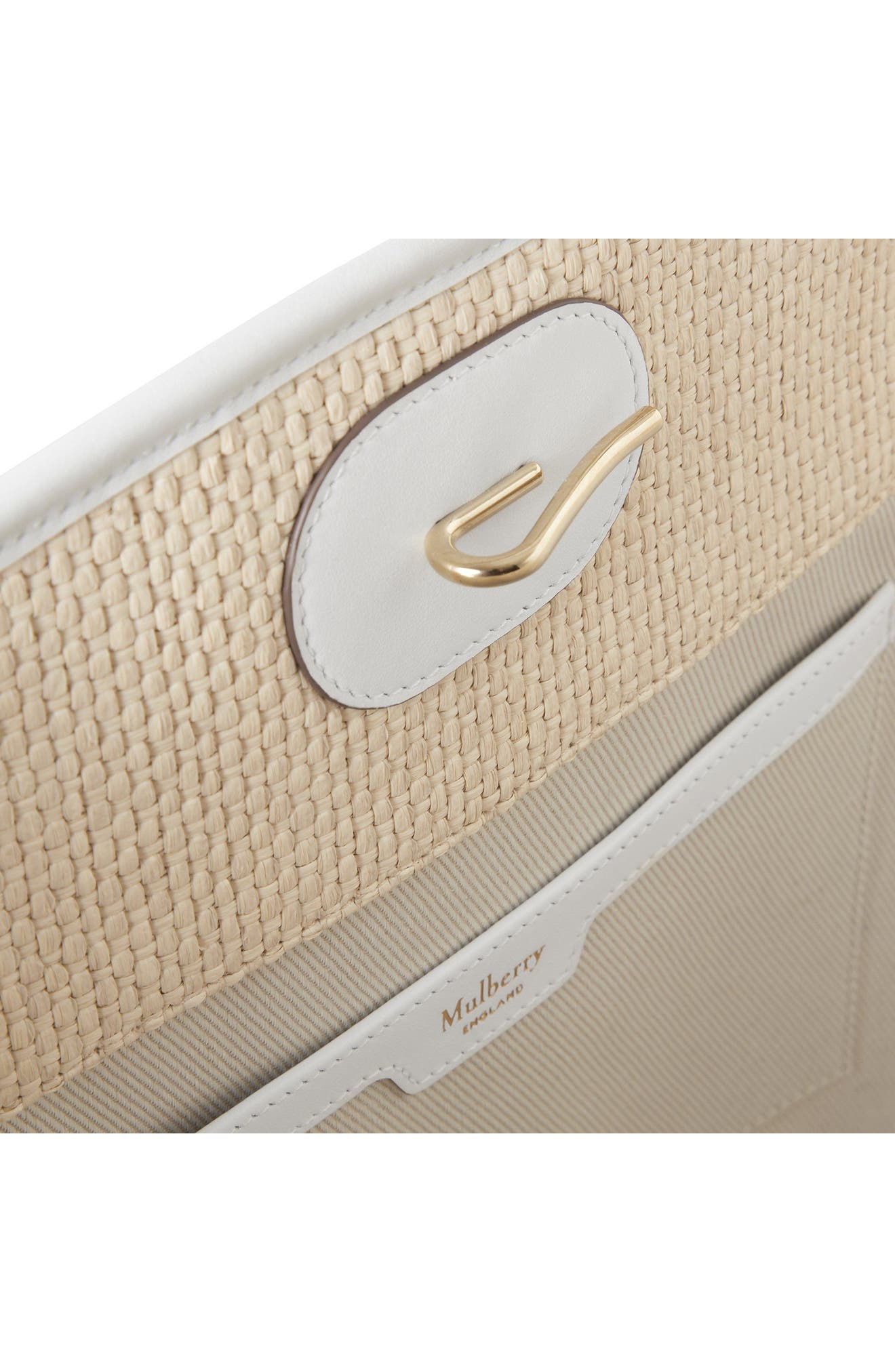 Mulberry Raffia Basket Tote, Alternate, color, White