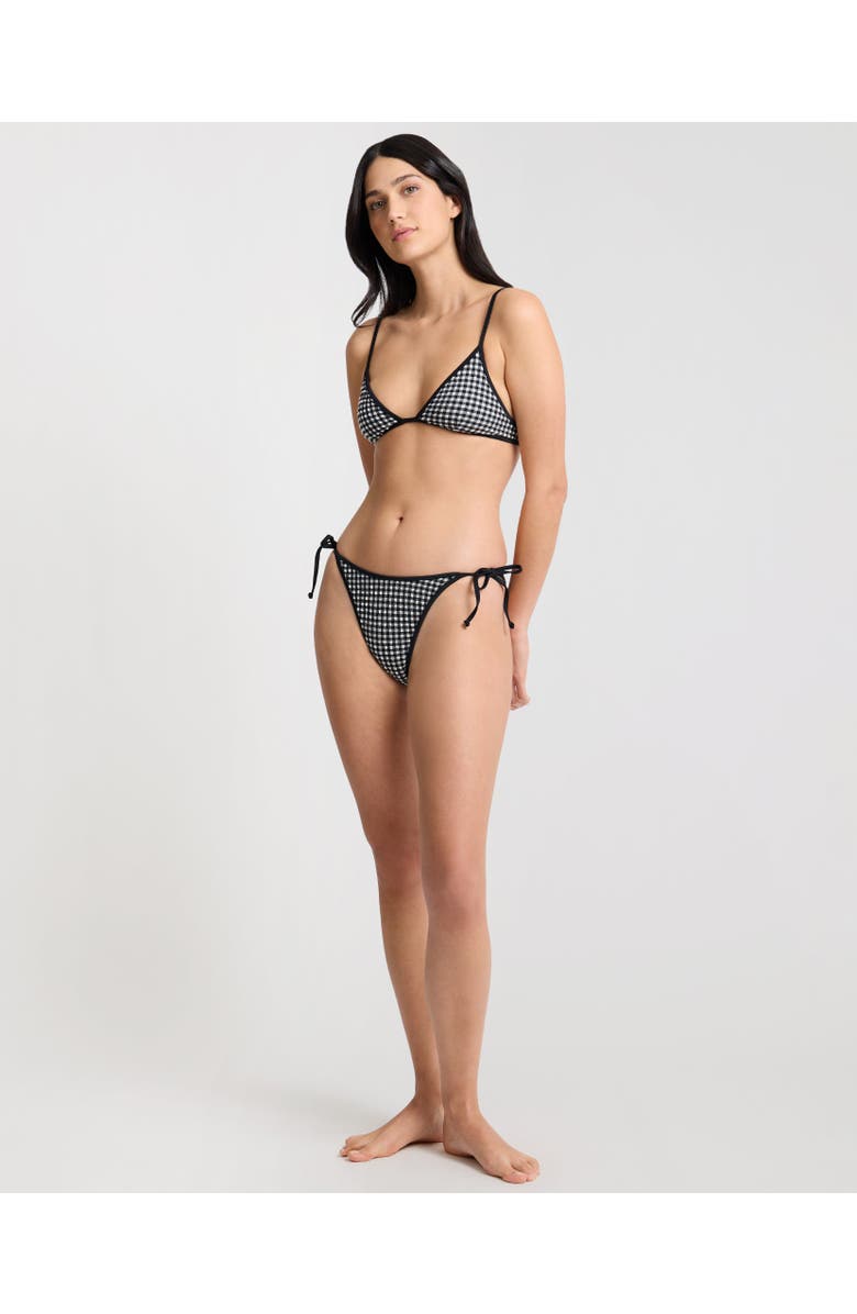 Onia Cleo String-Tie Bikini Bottom, Alternate, color, Black/White