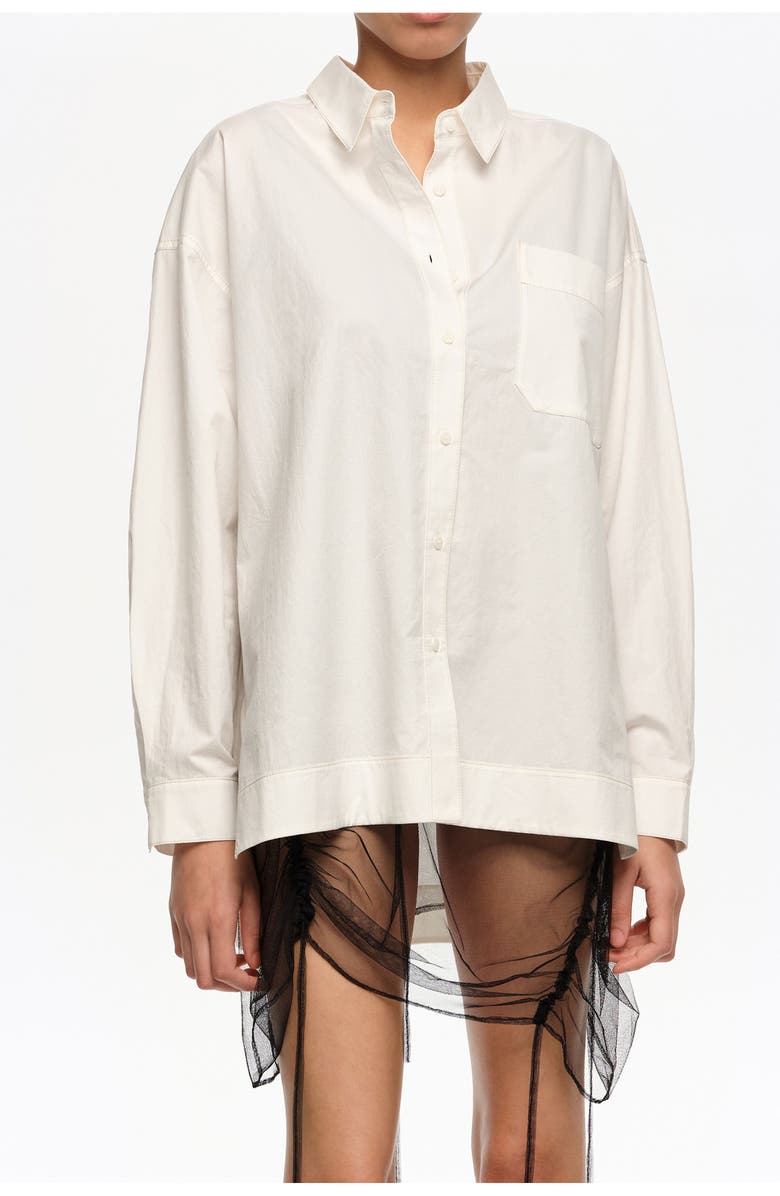 Bimba y Lola Cotton Shirt, Main, color, Ivory