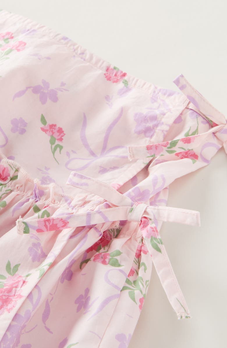 Nordstrom Kids' Floral Faux Wrap Cotton Skirt, Alternate, color, Pink Balm Bow Floral