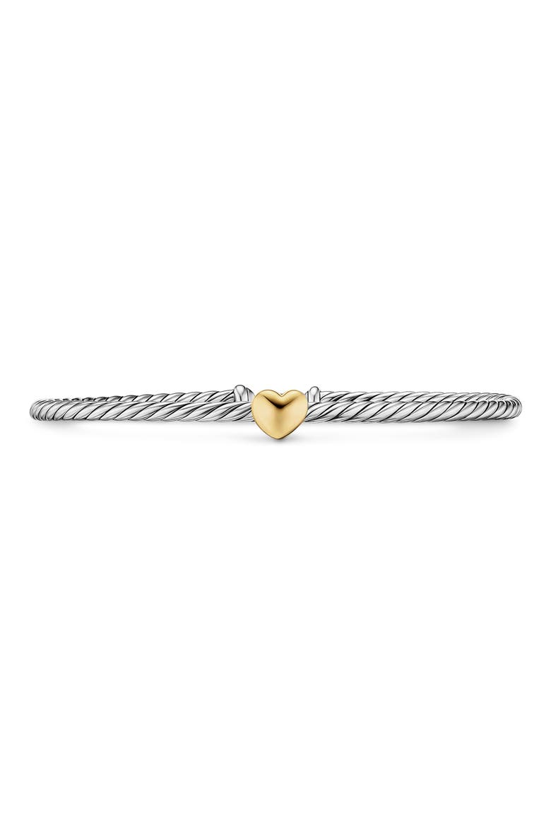 2.6mm Micro Cable Flex® Heart Bracelet, Main, color, SILVER