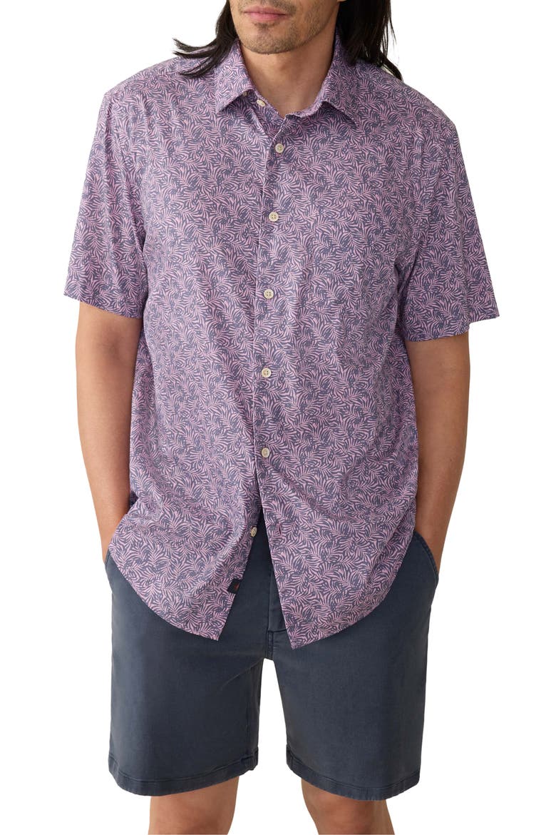 Movement Monterrey Short Sleeve Button-Up Shirt, Main, color, LAVENDER SKY CANOPY