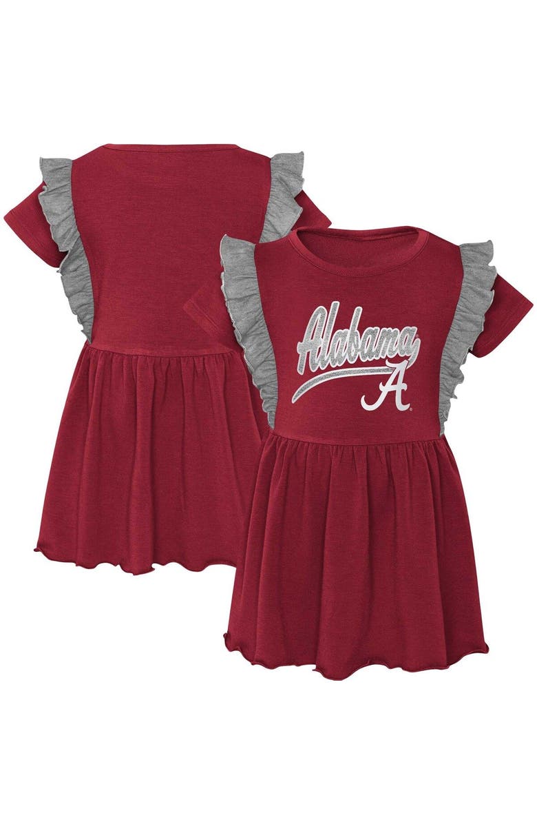 Outerstuff Girls Toddler Crimson Alabama Crimson Tide Too Cute Tri-Blend Dress, Main, color, Crimson