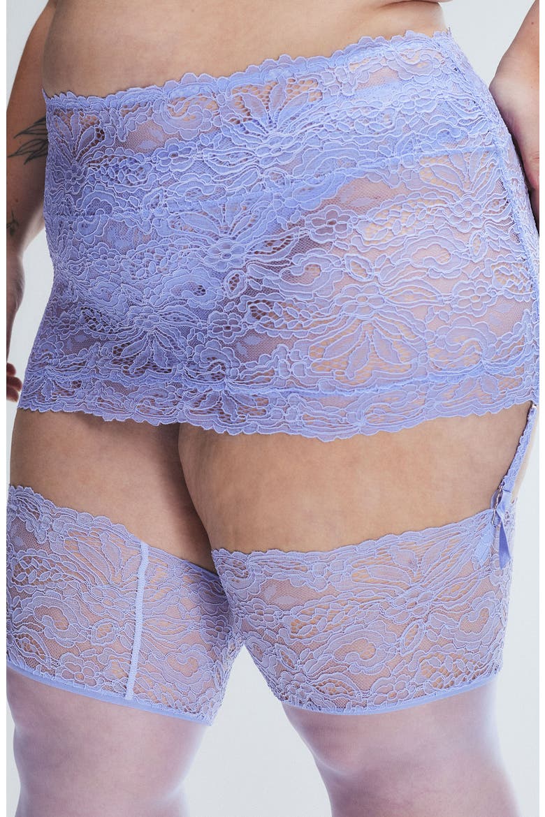 Romantic Corded Lace Garter Skirt, Alternate, color, PURPLE PRISM