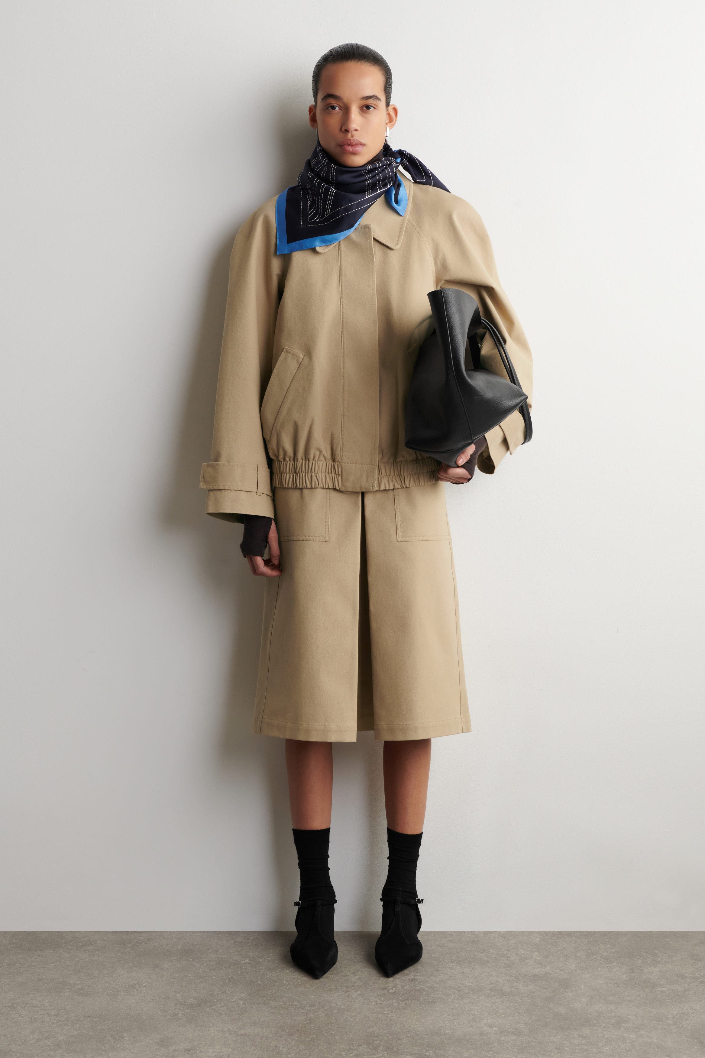 Rounded Cotton Blouson Jacket - image 3