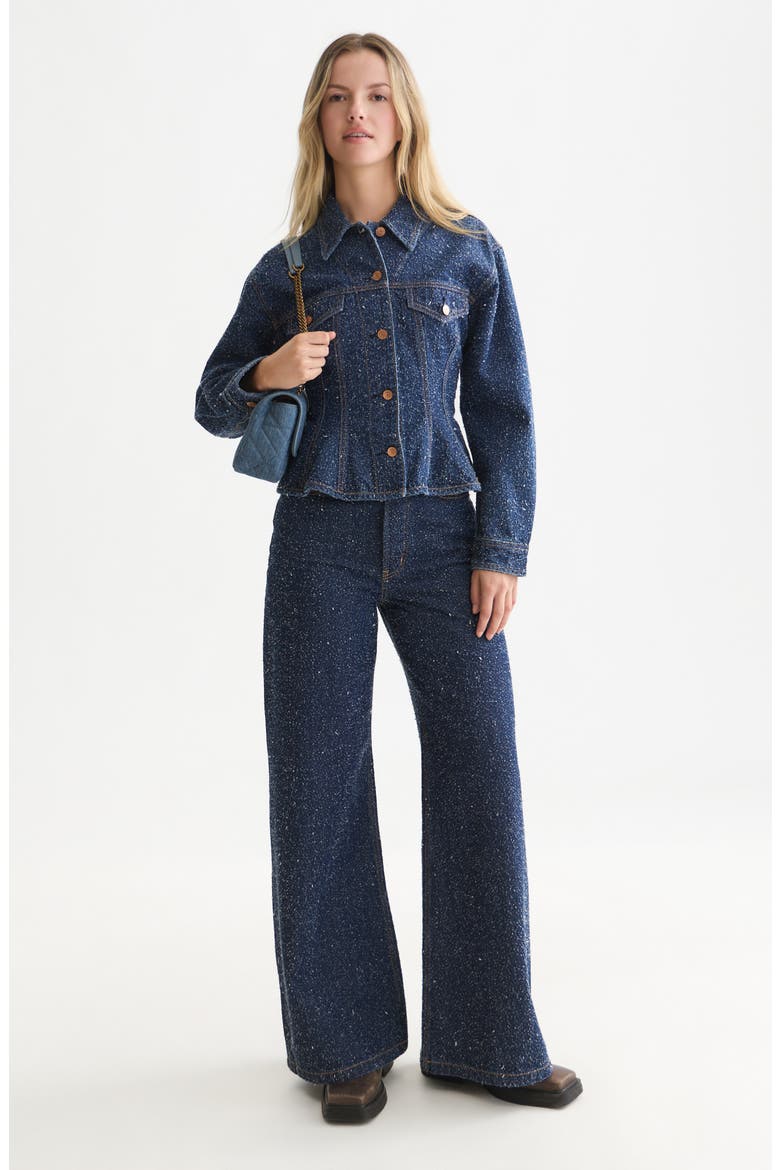Wave High Waist Wide Leg Jeans, Alternate, color, DEEP WEAVE