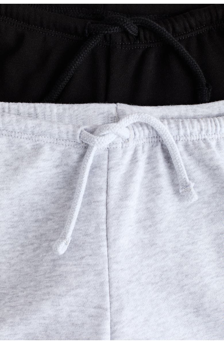 H&M 2-pack wide-leg joggers, Alternate, color, Black/Light Gray Melange