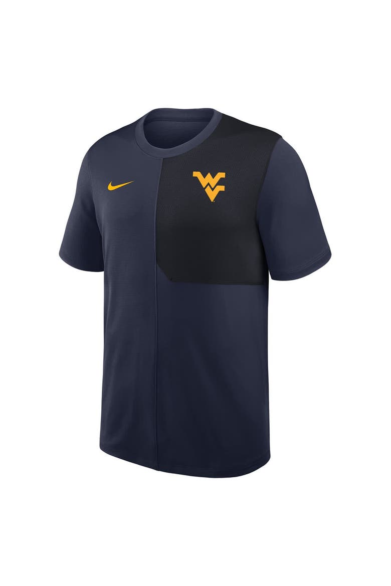 Men's Nike Navy West Virginia Mountaineers 2025 Sideline UV Performance Coach T-Shirt, Alternate, color, Navy