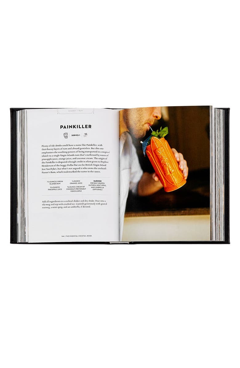 Graphic Image The Essentail Cocktail Book Leather Coffee Table Book, Alternate, color, Black