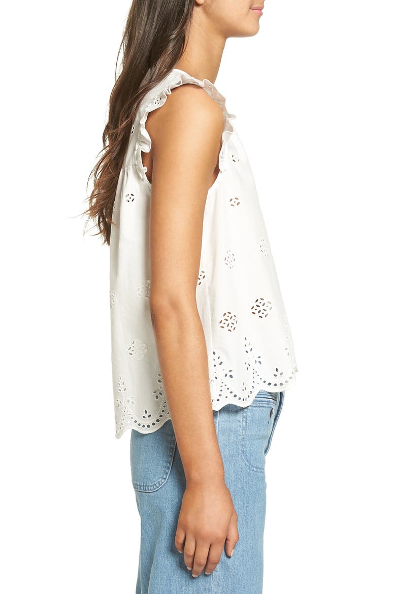Eyelet Garden Sleeveless Top, Alternate, color, EYELET WHITE