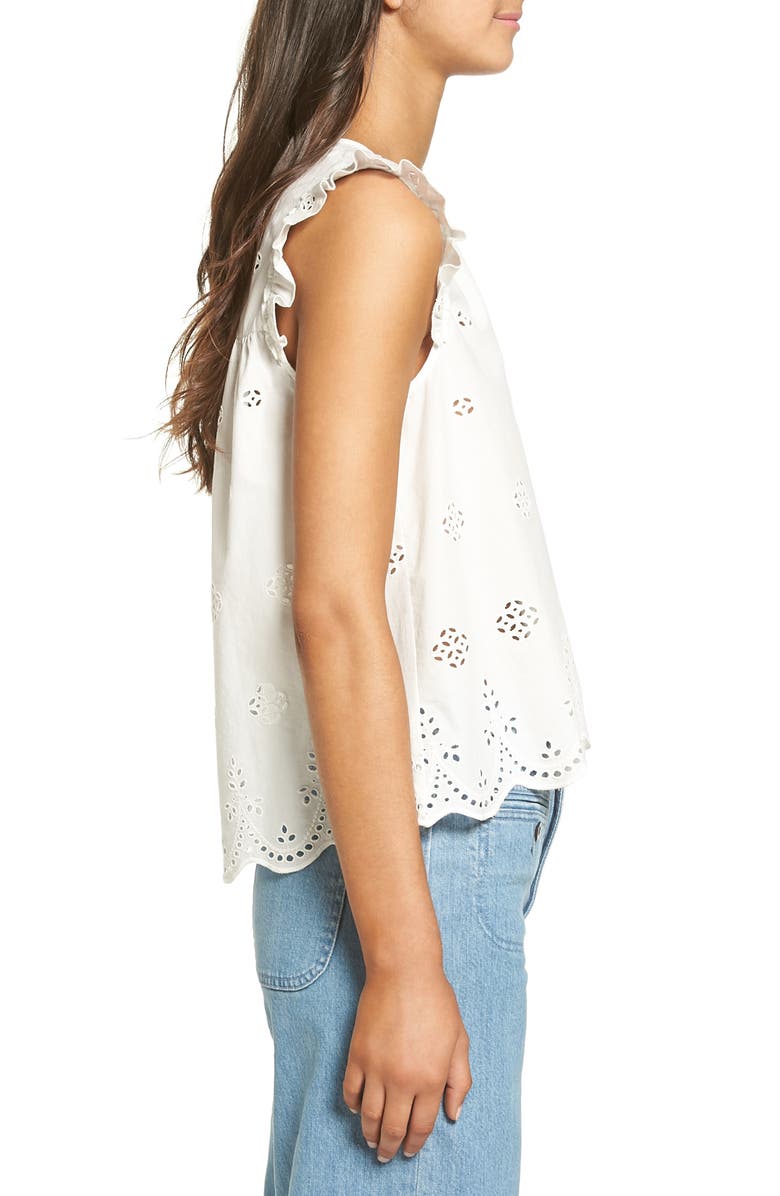 Madewell Eyelet Garden Sleeveless Top, Alternate, color, 
