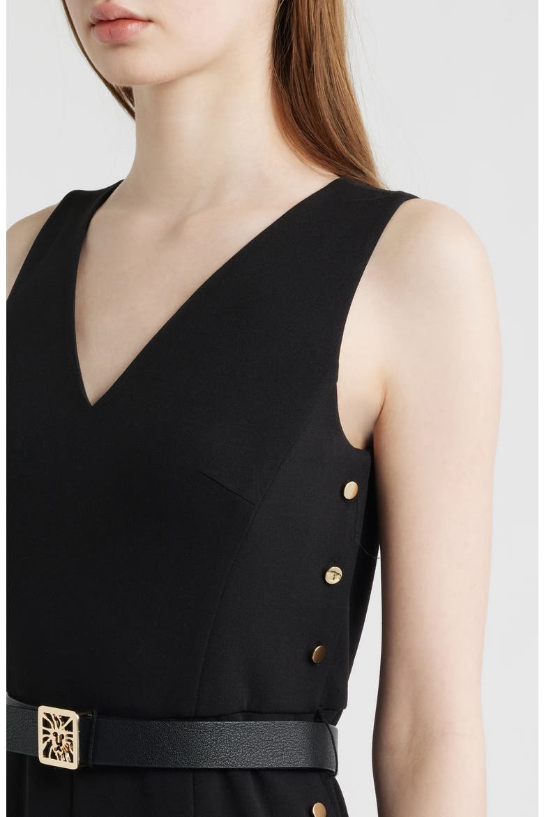 Side Button Cool Crepe Culotte Jumpsuit, Alternate, color, ANNE BLACK