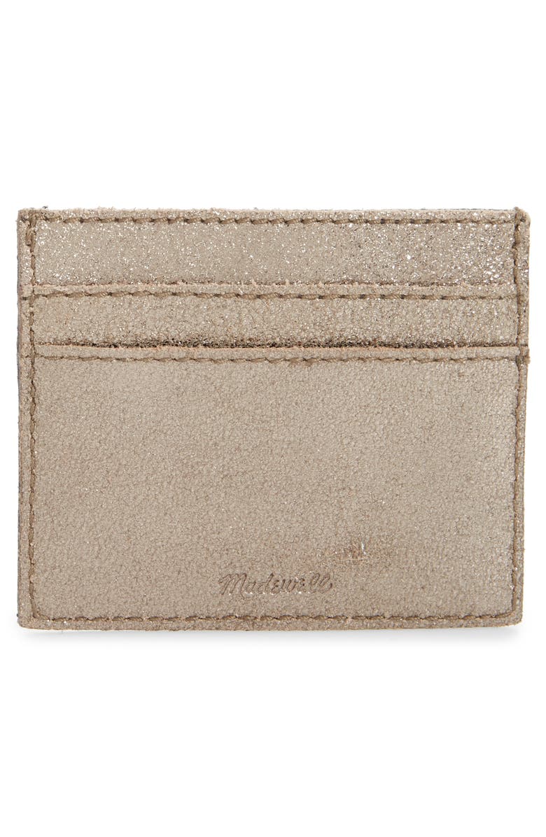Madewell The Metallic Gold Leather Card Case, Alternate, color, 