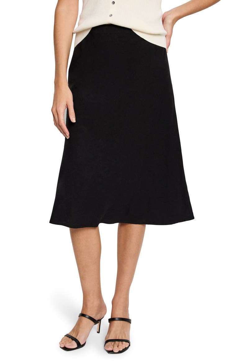 Rumba Organic Linen Blend A-Line Skirt, Main, color, BLACK ONYX