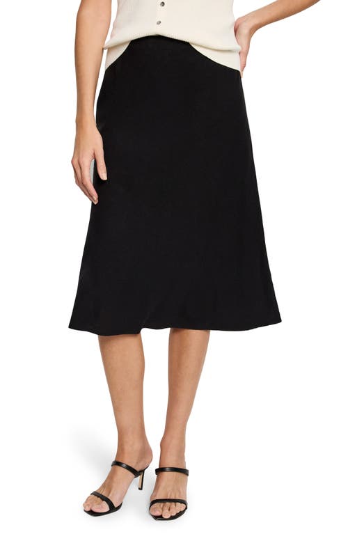 Shop Nic + Zoe Nic+zoe Rumba Organic Linen Blend A-line Skirt In Black Onyx