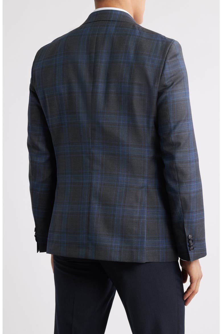 Hutson Check Virgin Wool Sport Coat, Alternate, color, DARK BLUE