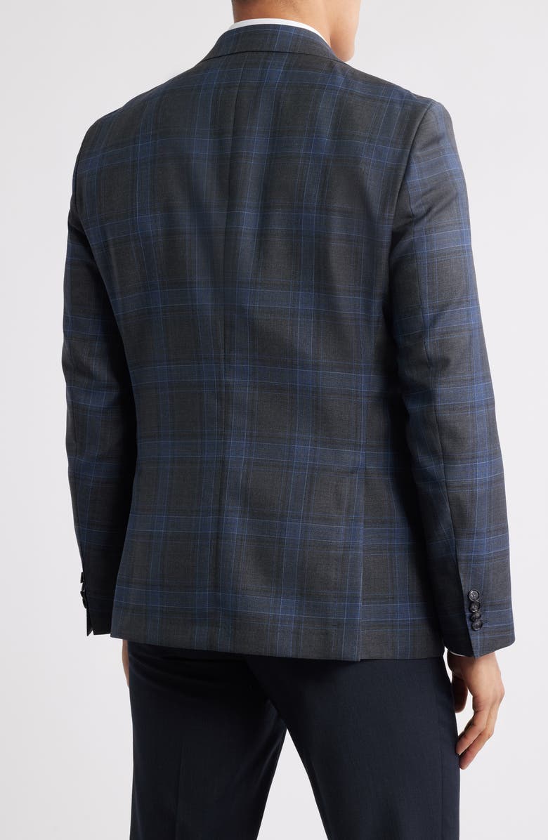 BOSS Hutson Check Virgin Wool Sport Coat, Alternate, color, Dark Blue