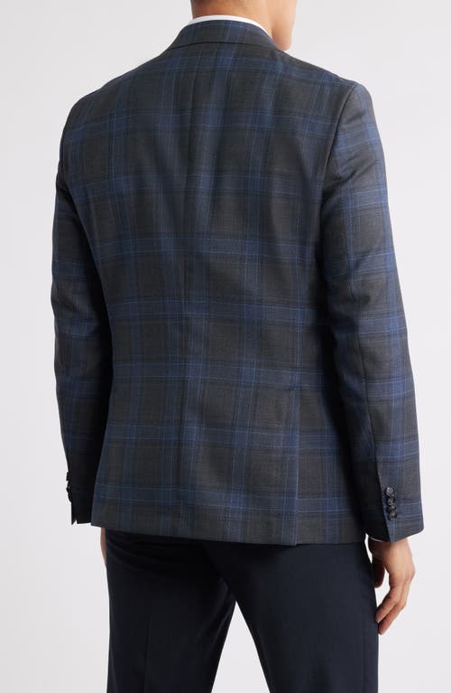 Hugo Boss Boss Hutson Check Virgin Wool Sport Coat In Blue
