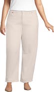 Lands' End Plus Size Soft Denim Mid Rise Relaxed Barrel Ankle Jeans