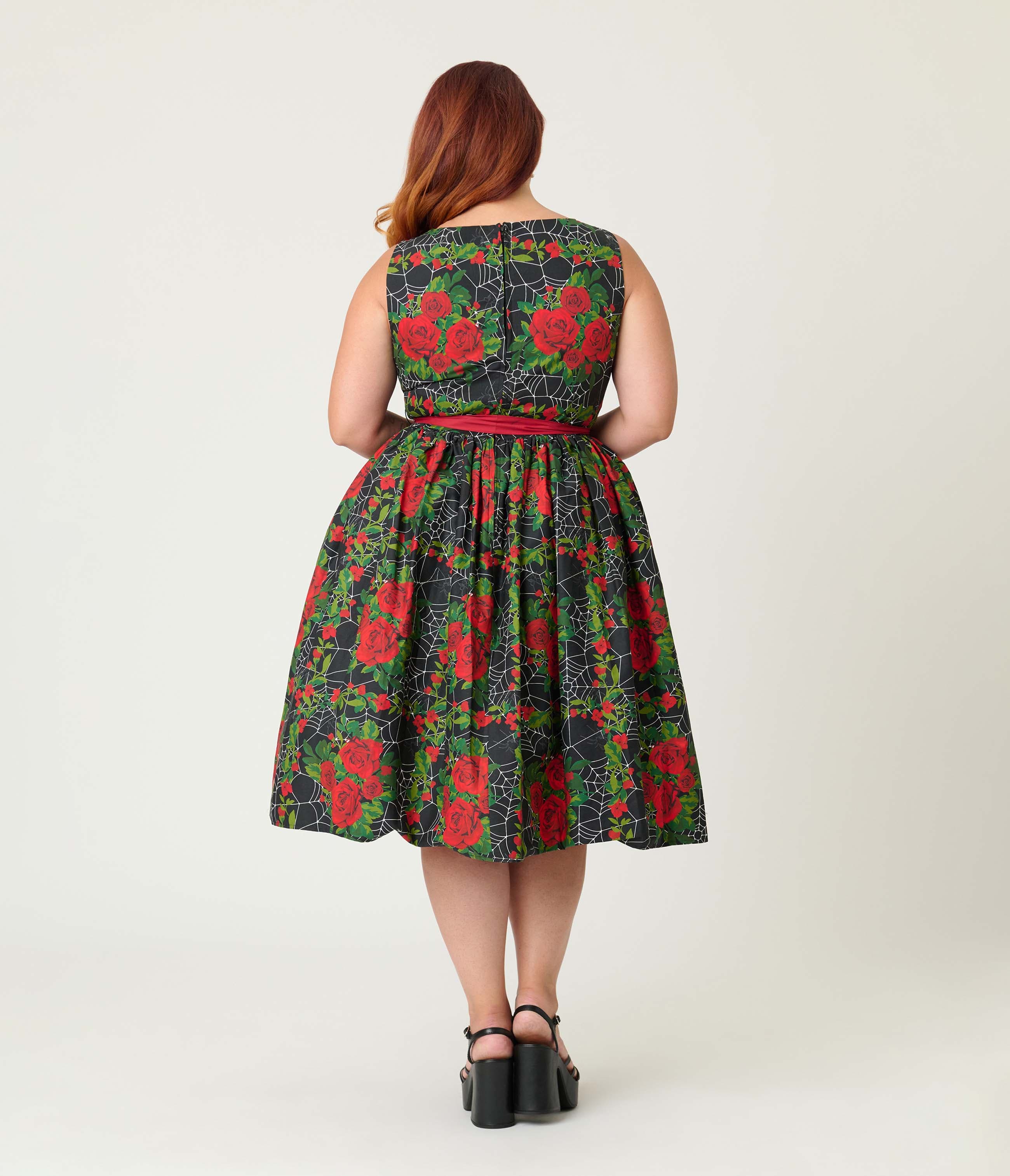 Plus Size Sleeveless Belted Swing Dress - image 2