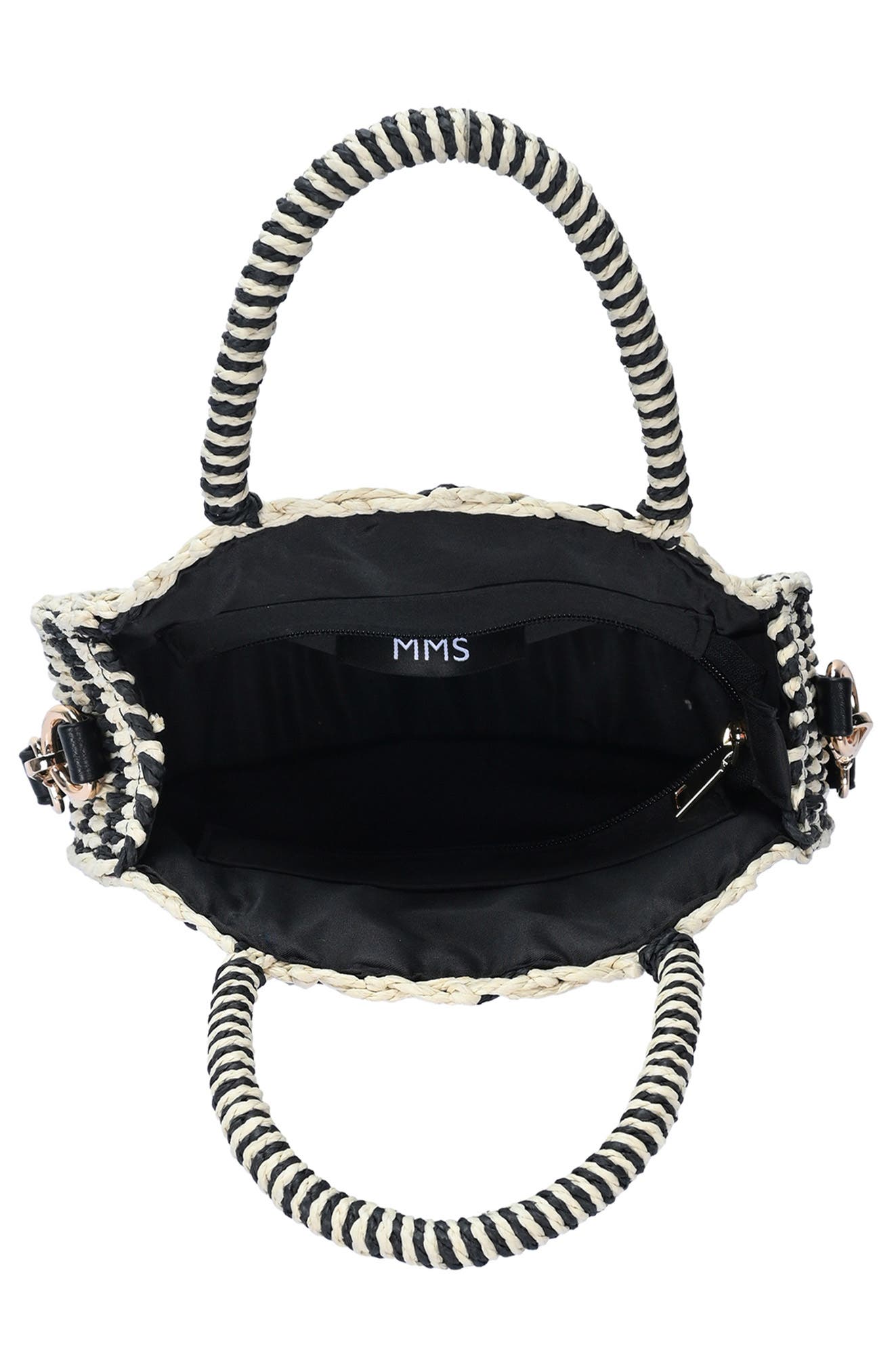 MMS Design Studio Rattan Canteen Crossbody Bag, Alternate, color, Black/ White