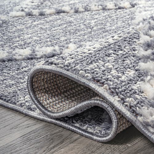 Jonathan Y Sofie Moroccan Trellis High-low Area Rug In Gray/cream