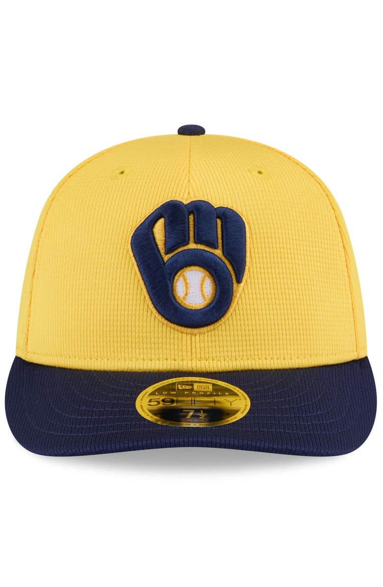 New Era Men's New Era  Gold/Navy Milwaukee Brewers 2025 Spring Training Low Profile 59FIFTY Fitted Hat, Alternate, color, 
