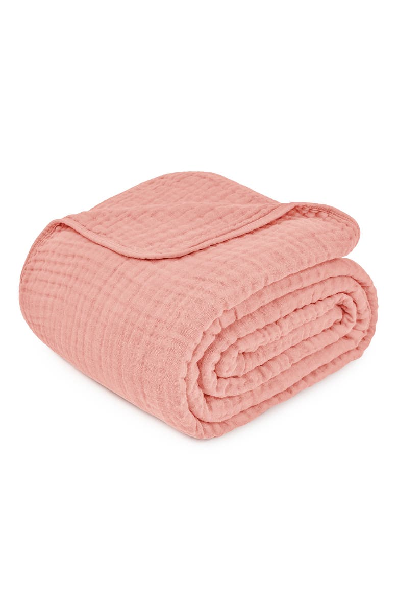 Adult Muslin Blanket, Main, color, Bold Blush