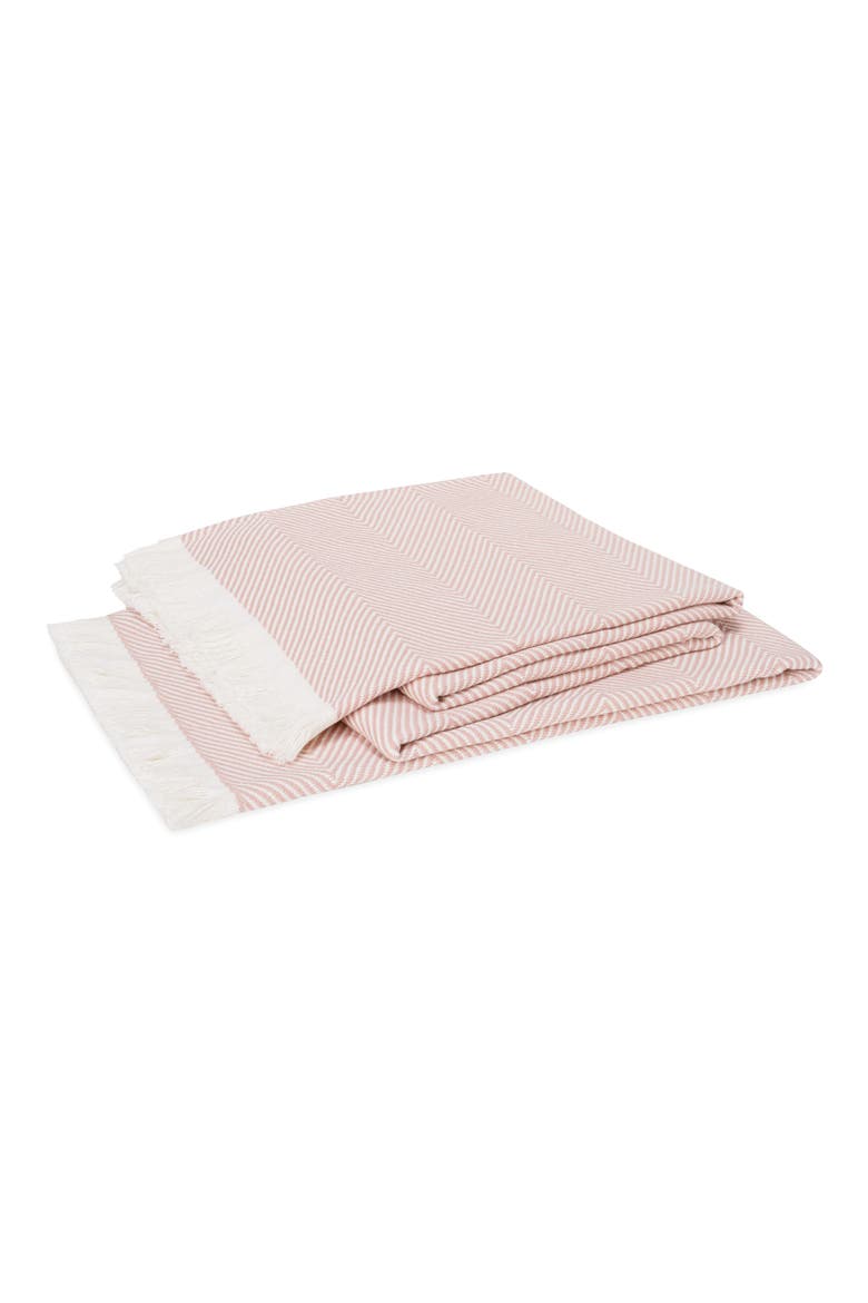 Leo Fringed Throw Blanket, Main, color, BLUSH