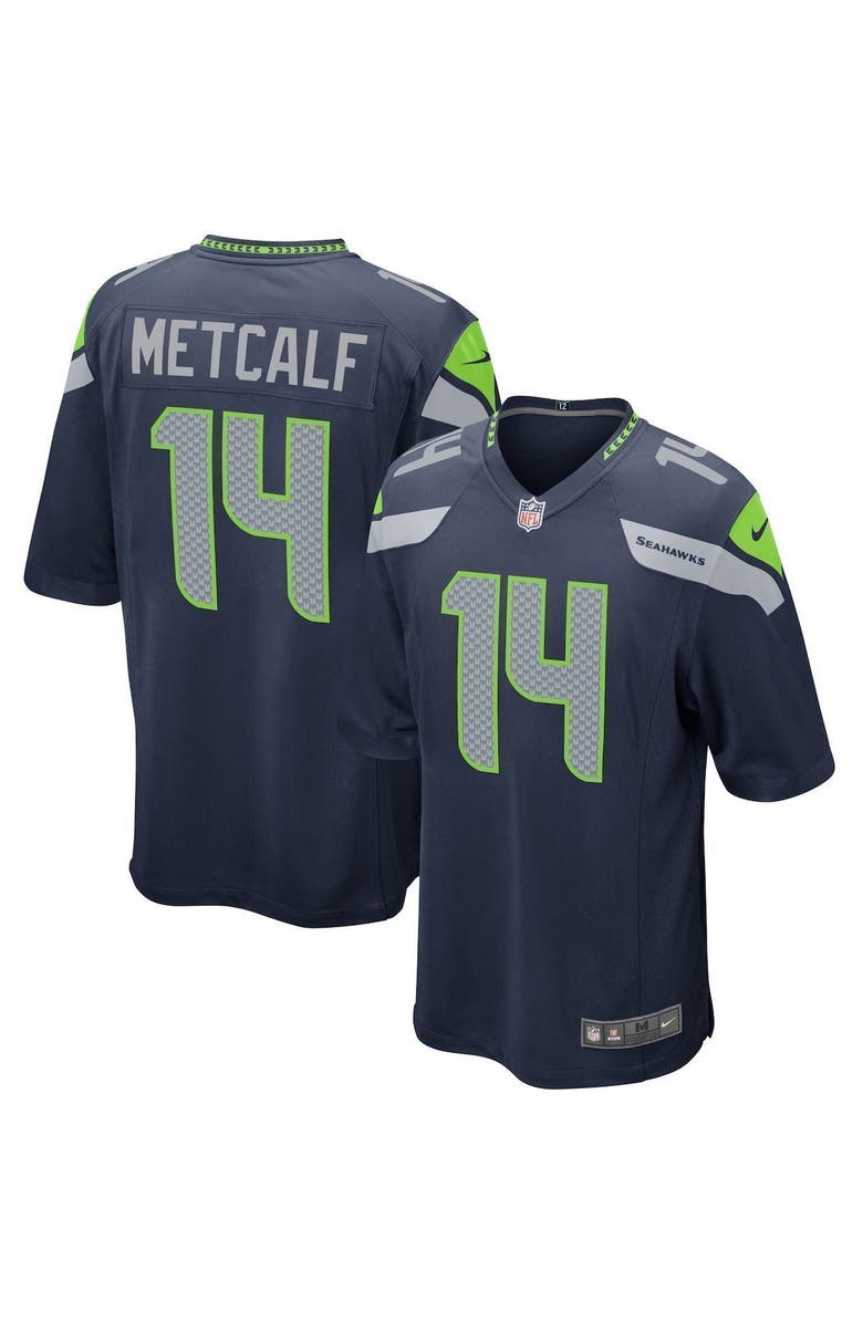 Nike Men's Seattle Seahawks DK Metcalf Nike College Navy Game Player Jersey, Main, color, 