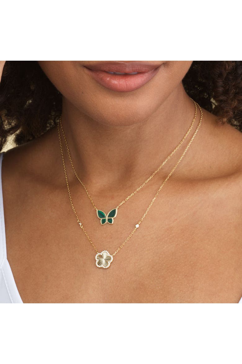 Malachite Butterfly Necklace, Alternate, color, Malachite