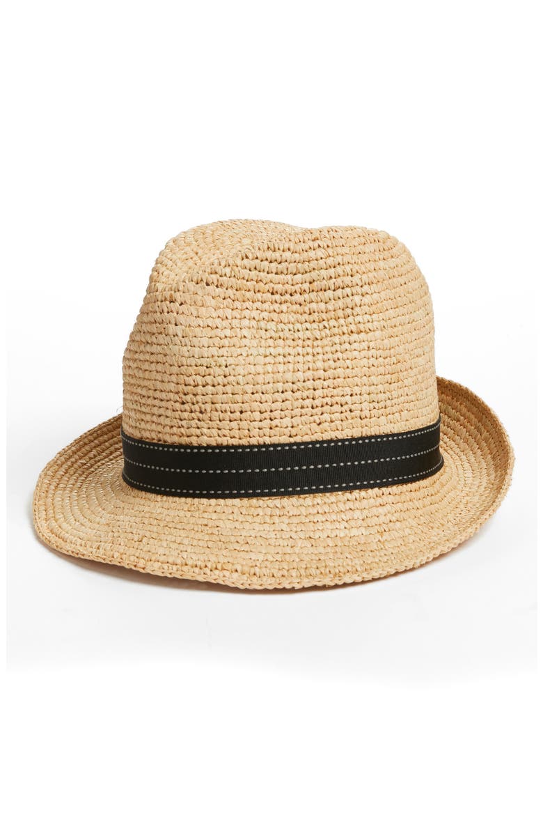 Packable Panama Hat, Main, color, BLACK- COMBO