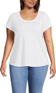 Lands' End Plus Size Short Sleeve Lightweight Jersey Scoop Neck T-shirt