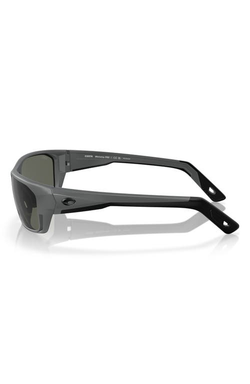 Costa Del Mar 57mm Polarized Rectangular Sunglasses In Matte Gray/gray 580g