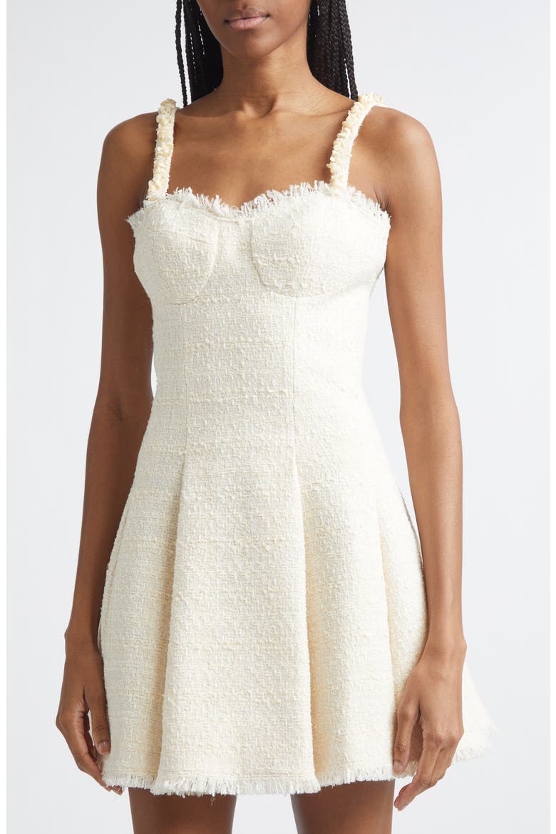 Tweed Shell Skater Minidress, Alternate, color, WHITE